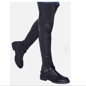 Black thigh-high boots